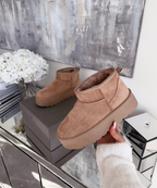 Damen Stiefel Plattform Greta – Kamelfarben, Gefüttert