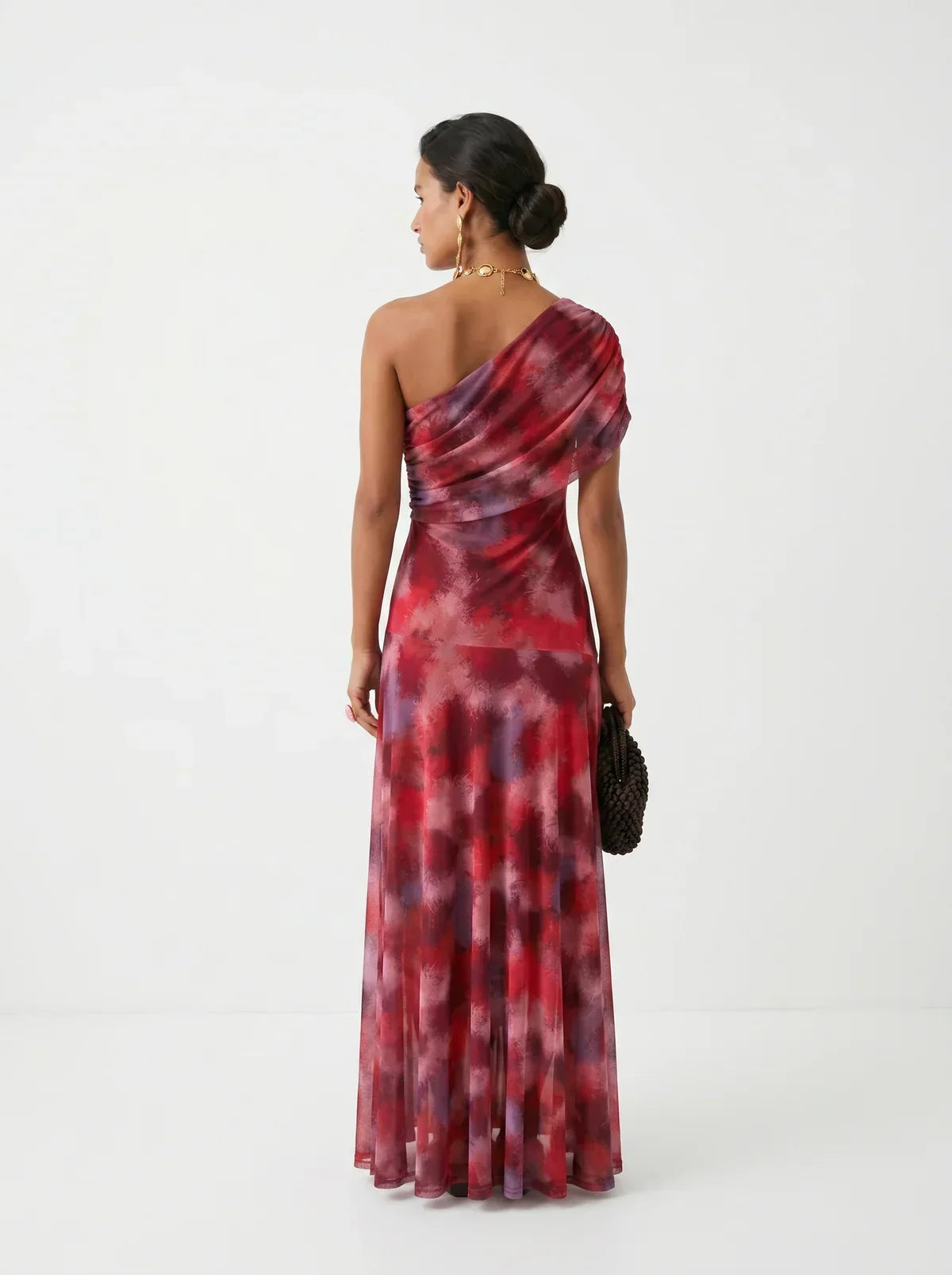 Damen Langkleid Lina – Drapierung, schulterfreier Ausschnitt