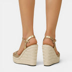 Damen Sandale Emma – Geflochtene Keilabsatz-Plattform Sommer