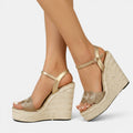 Damen Sandale Emma – Geflochtene Keilabsatz-Plattform Sommer