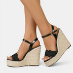 Damen Sandale Emma – Geflochtene Keilabsatz-Plattform Sommer