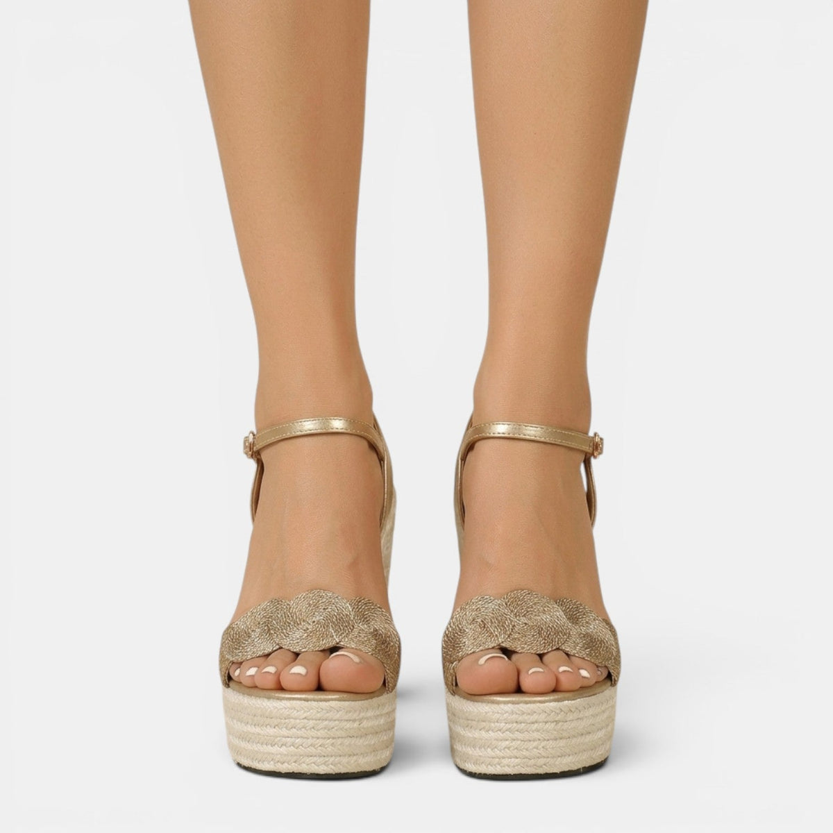Damen Sandale Emma – Geflochtene Keilabsatz-Plattform Sommer