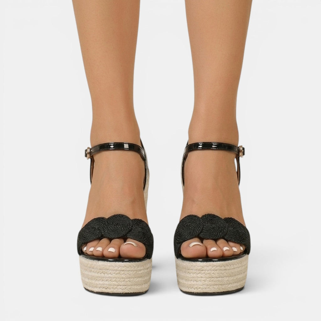 Damen Sandale Emma – Geflochtene Keilabsatz-Plattform Sommer