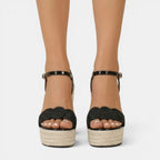 Damen Sandale Emma – Geflochtene Keilabsatz-Plattform Sommer