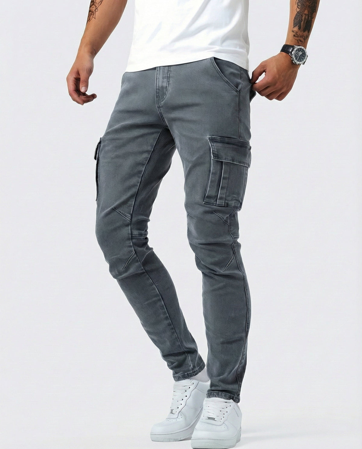 Herren Cargo Hose Marineblau – Elastisch, funktional, modern