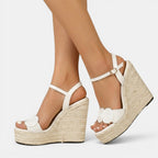 Damen Sandale Emma – Geflochtene Keilabsatz-Plattform Sommer