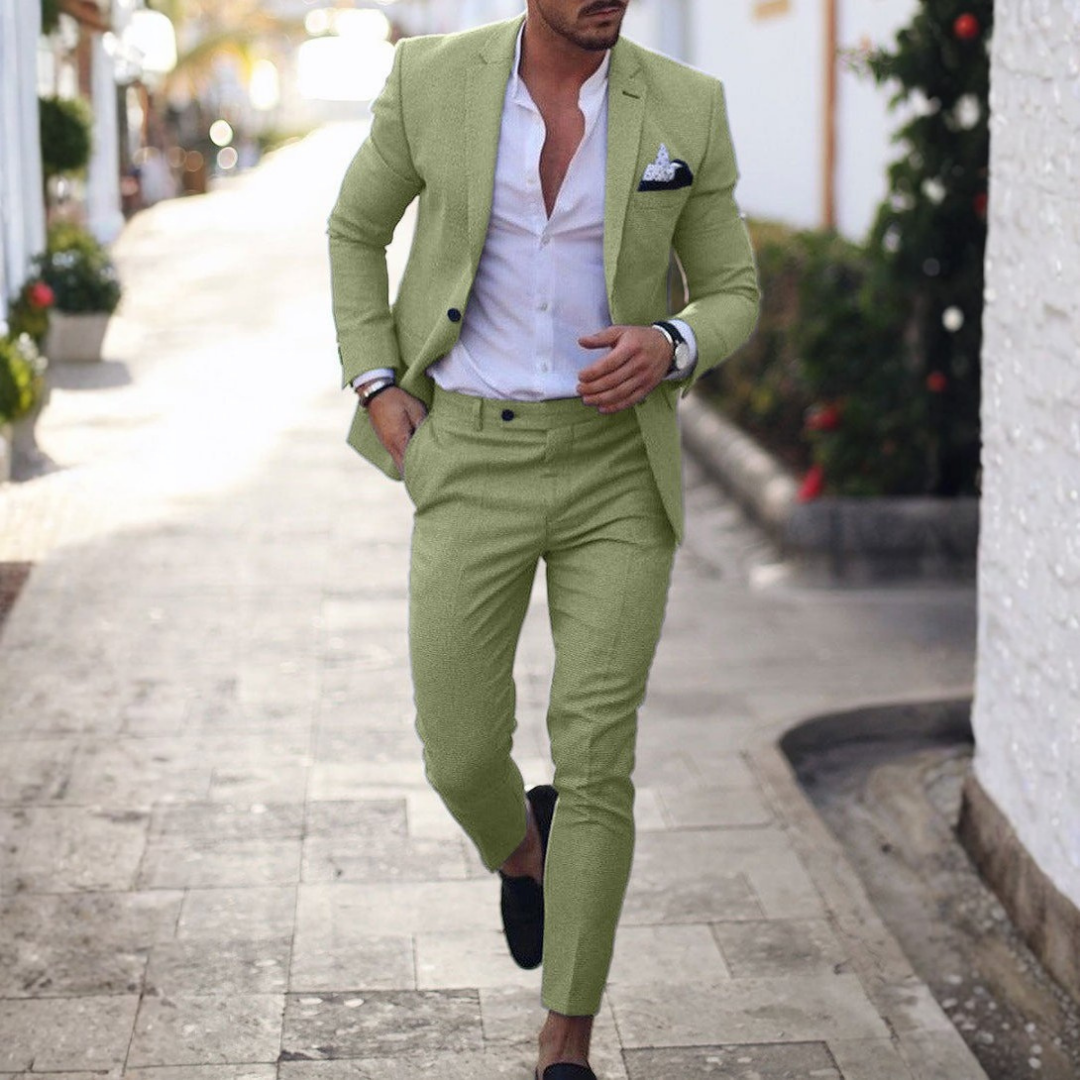 Herrenanzug Leinen Felix – Slim Fit, klassischer Revers
