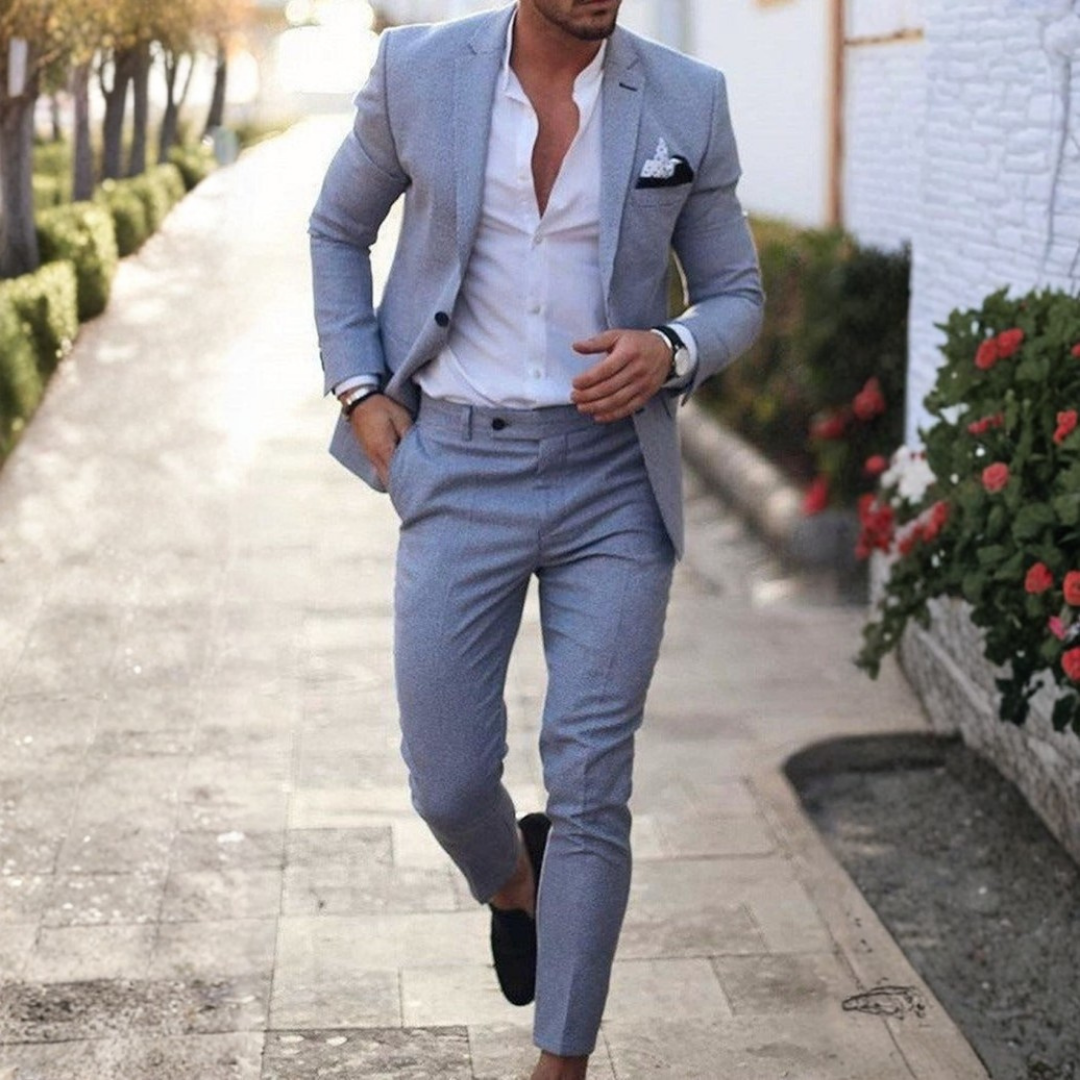 Herrenanzug Leinen Felix – Slim Fit, klassischer Revers