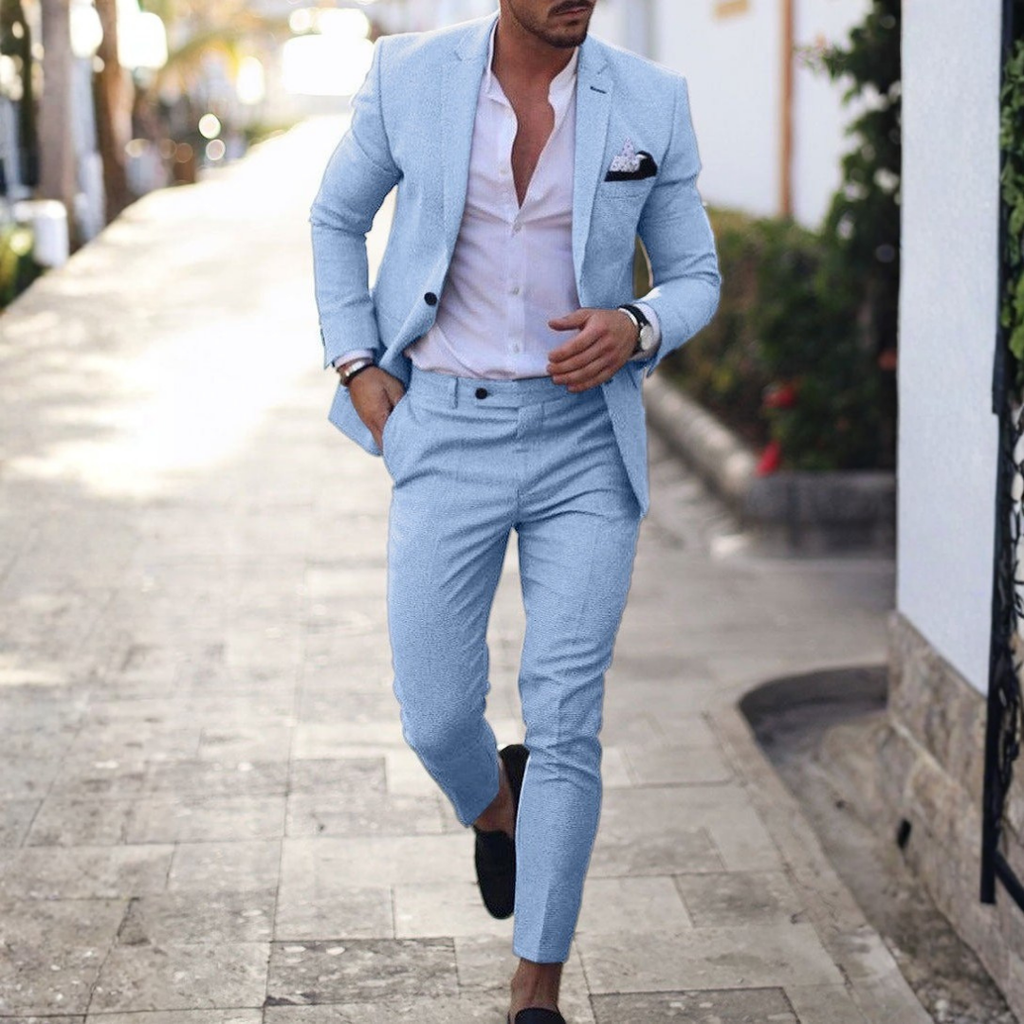 Herrenanzug Leinen Felix – Slim Fit, klassischer Revers