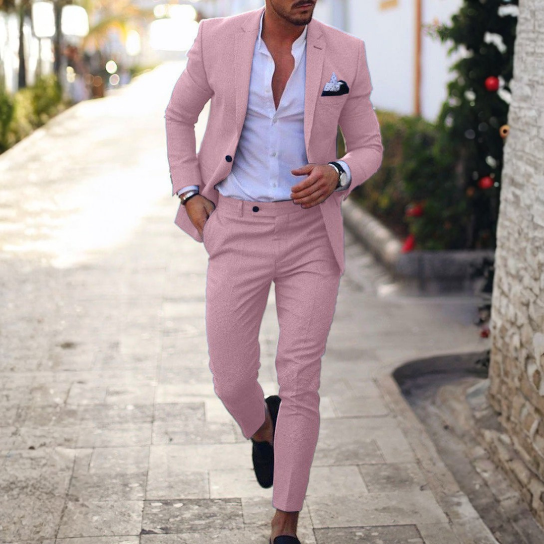 Herrenanzug Leinen Felix – Slim Fit, klassischer Revers