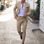 Herrenanzug Leinen Felix – Slim Fit, klassischer Revers