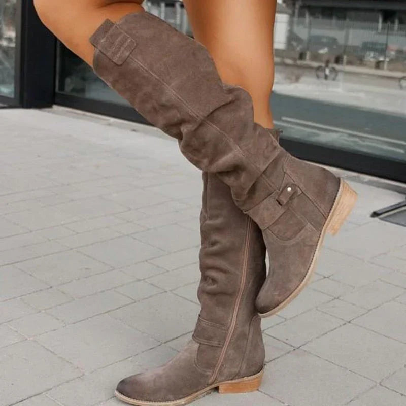 Damen Stiefel Luna – Wildlederoptik, warm, elegant