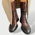 Damen Stiefel Charlotte – Echtleder, Mittelschaft, Vintage