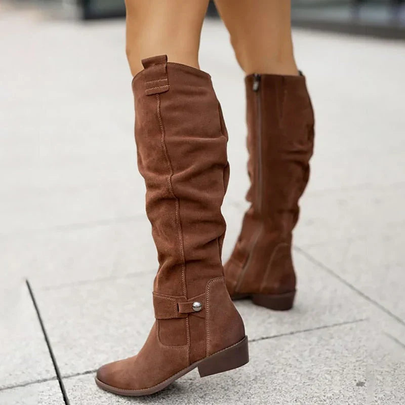 Damen Stiefel Luna – Wildlederoptik, warm, elegant