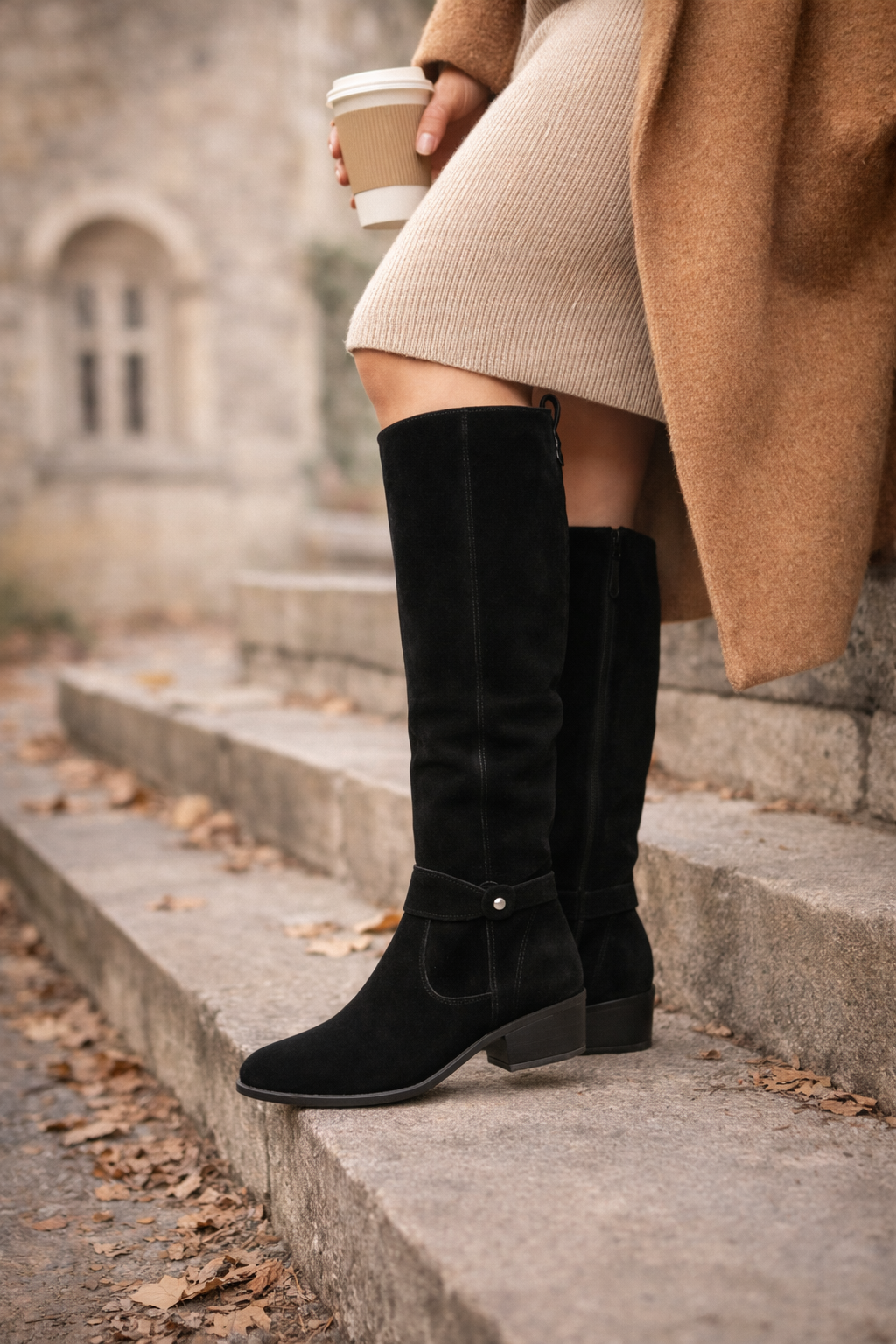 Damen Stiefel Luna – Wildlederoptik, warm, elegant
