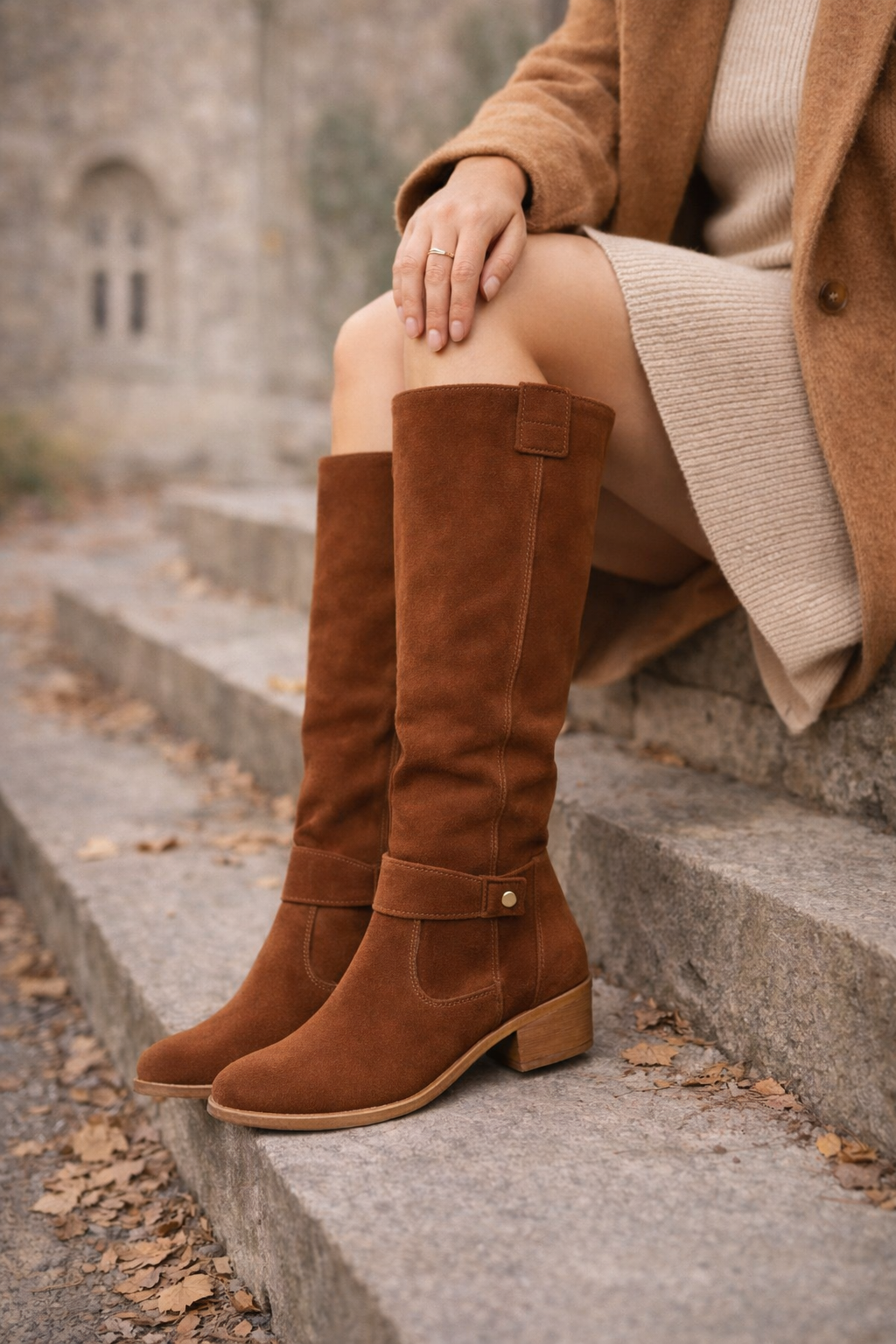 Damen Stiefel Luna – Wildlederoptik, warm, elegant