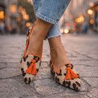 Damen Ballerinas Sophia – Spitzform, Animal Print, Bequeme Sohle