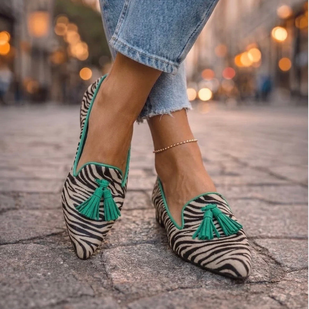 Damen Ballerinas Sophia – Spitzform, Animal Print, Bequeme Sohle