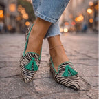 Damen Ballerinas Sophia – Spitzform, Animal Print, Bequeme Sohle