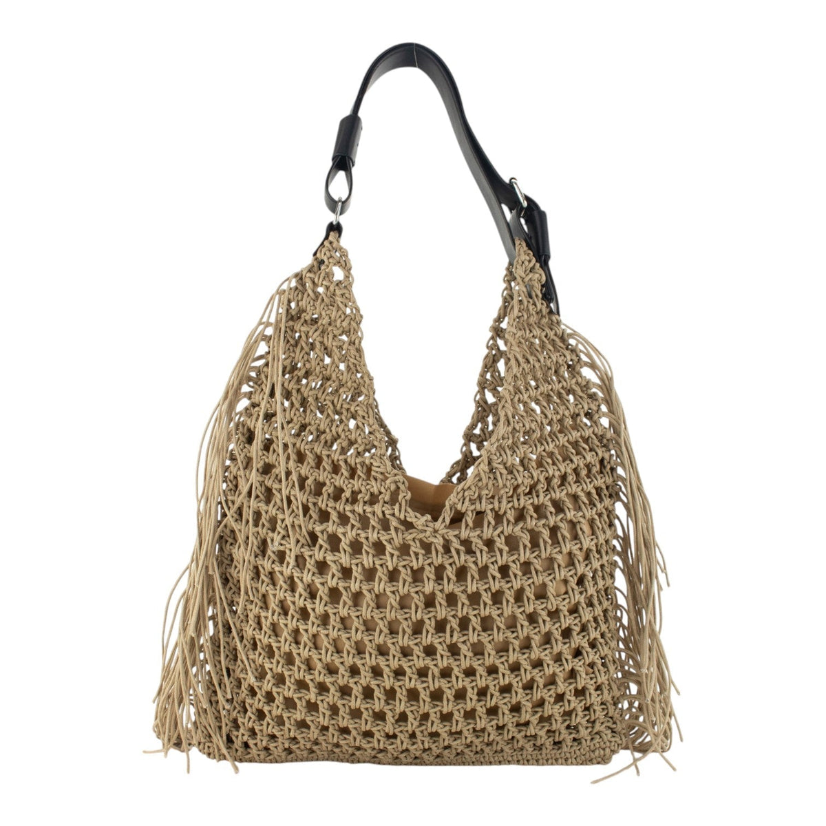 Damen Strandtasche Sophia – geflochtene Kordel, Hobo-Style