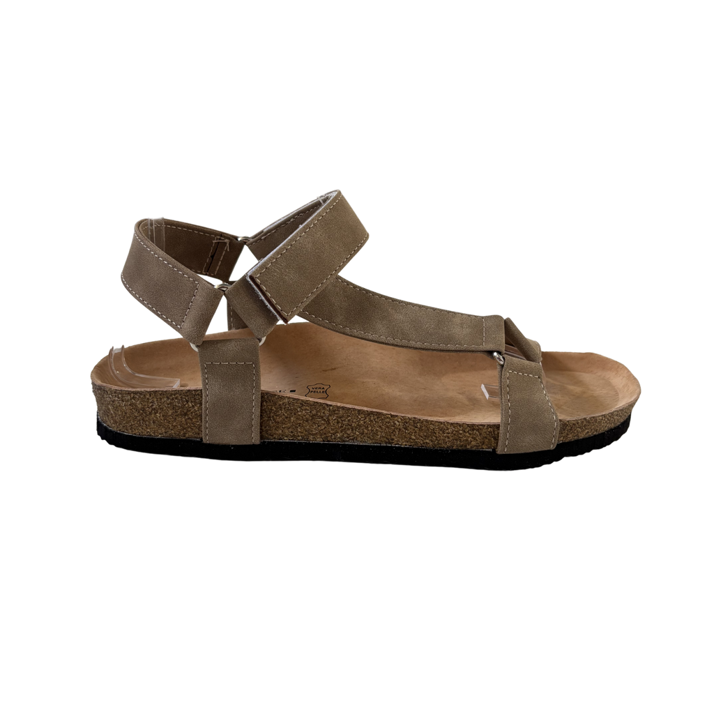 Herren Sandale Paul – Beige, Minimaldesign, Klebeverschluss