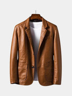 Herren Lederjacke Marcus – Premium Karamell, Kunsthandwerk