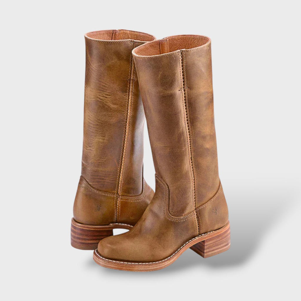 Damen Stiefel Clara – Kniehoch elegant, strukturierte Sohle