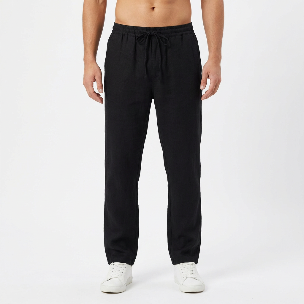 Herrenhose Felix – Leinen, elastischer Bund, gerade Passform
