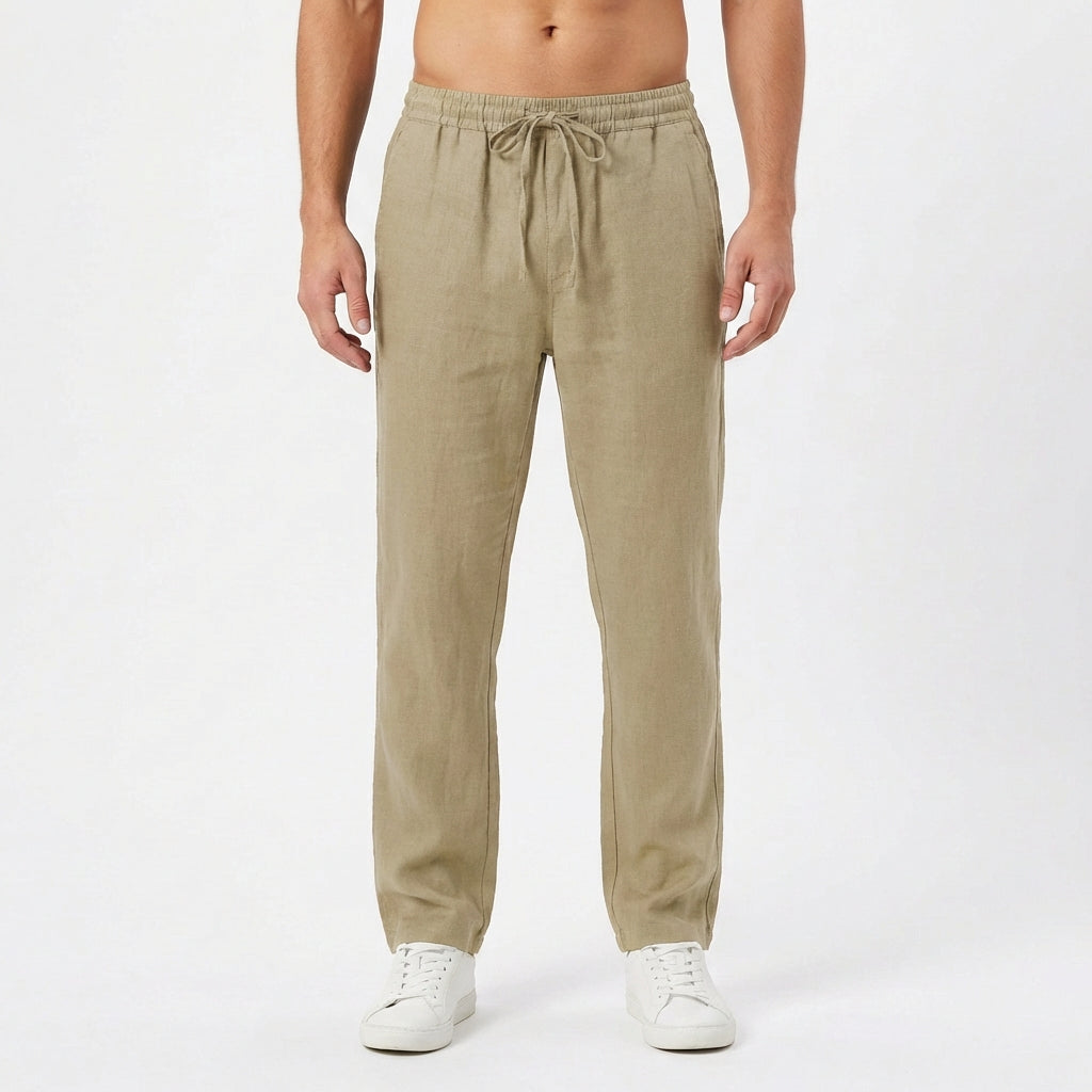 Herrenhose Felix – Leinen, elastischer Bund, gerade Passform