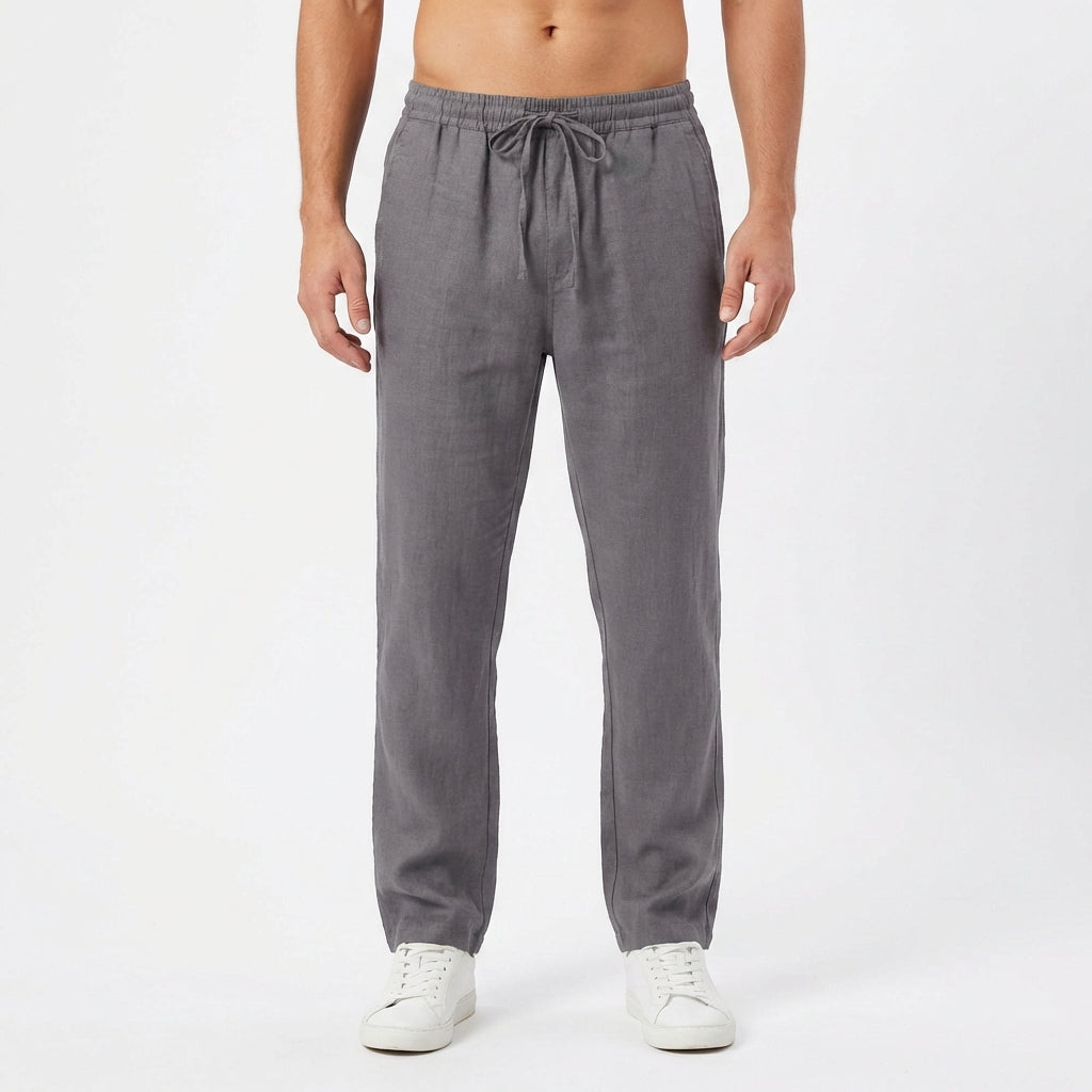 Herrenhose Felix – Leinen, elastischer Bund, gerade Passform