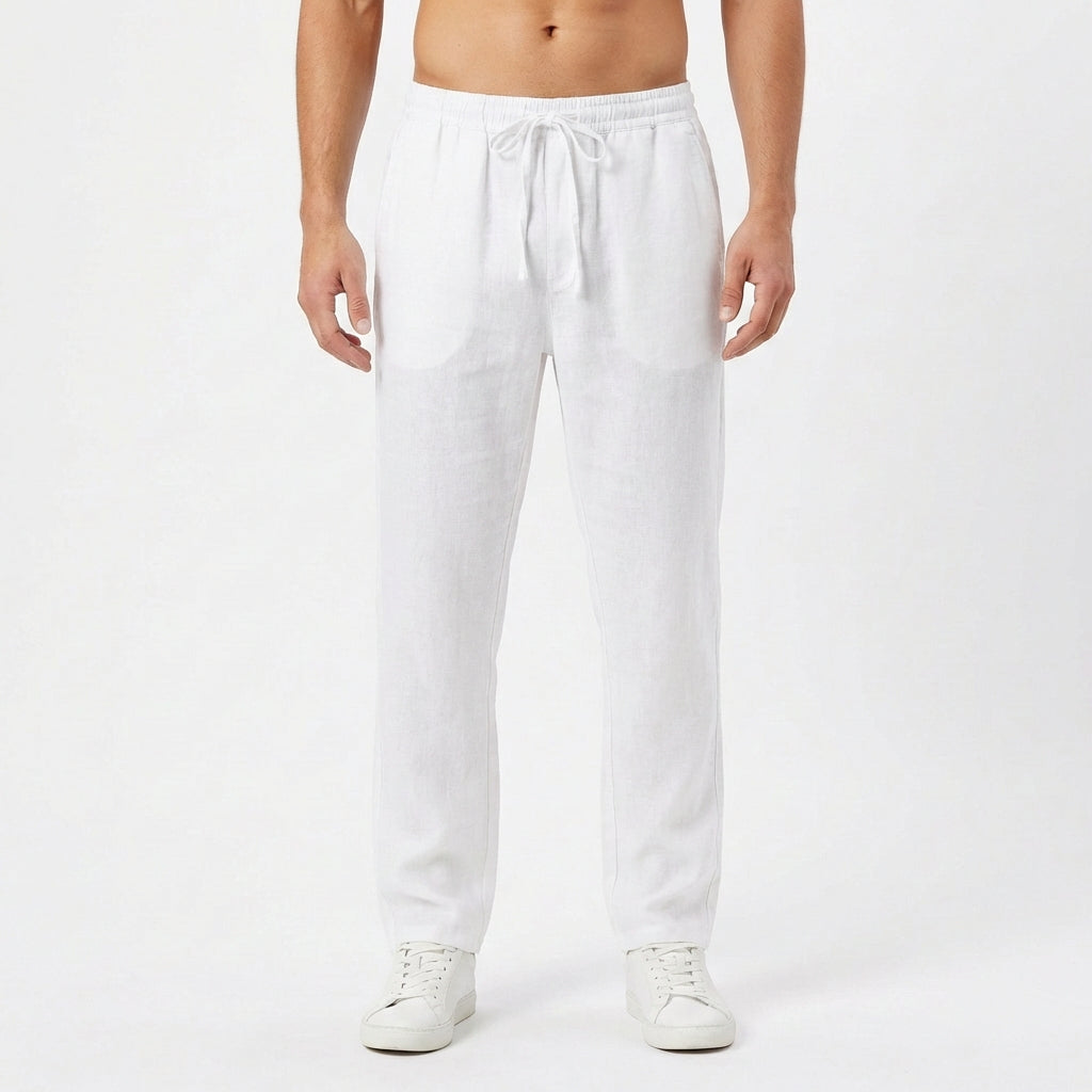 Herrenhose Felix – Leinen, elastischer Bund, gerade Passform