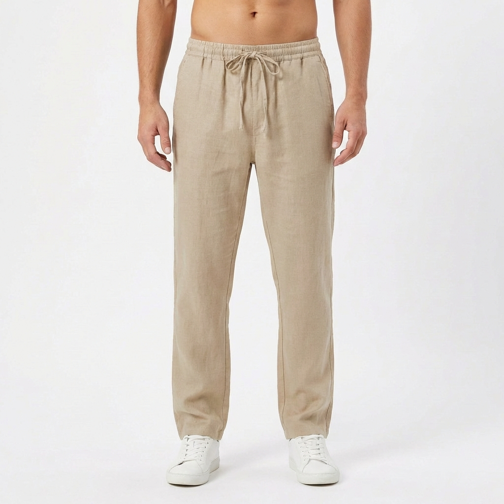 Herrenhose Felix – Leinen, elastischer Bund, gerade Passform