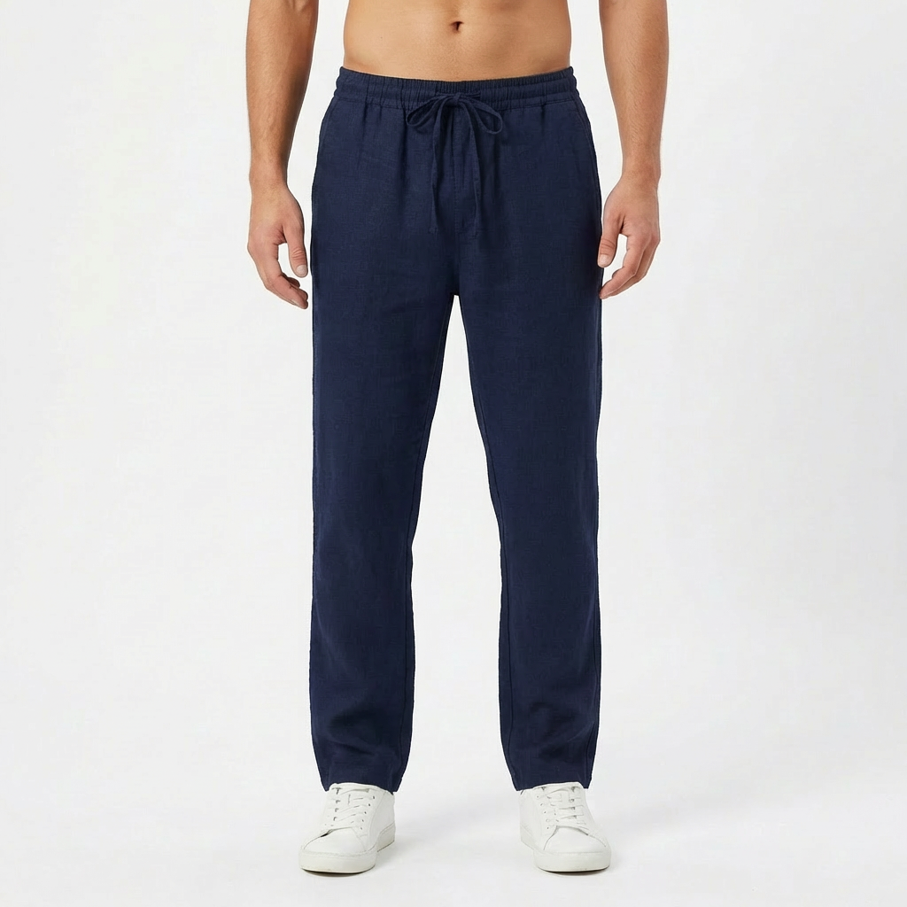 Herrenhose Felix – Leinen, elastischer Bund, gerade Passform