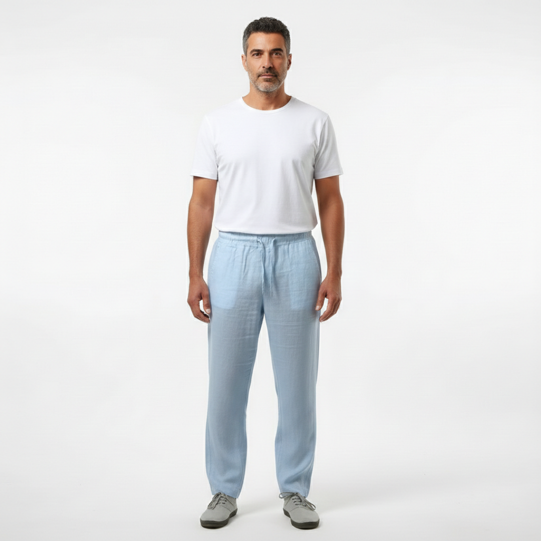 Herrenhose Felix – Leinen, elastischer Bund, gerade Passform
