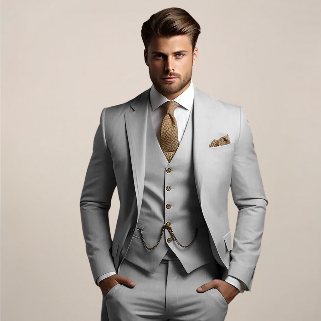 Herren Anzug Felix – Dreiteiliger Schnitt, atmungsaktiv, Hochzeit