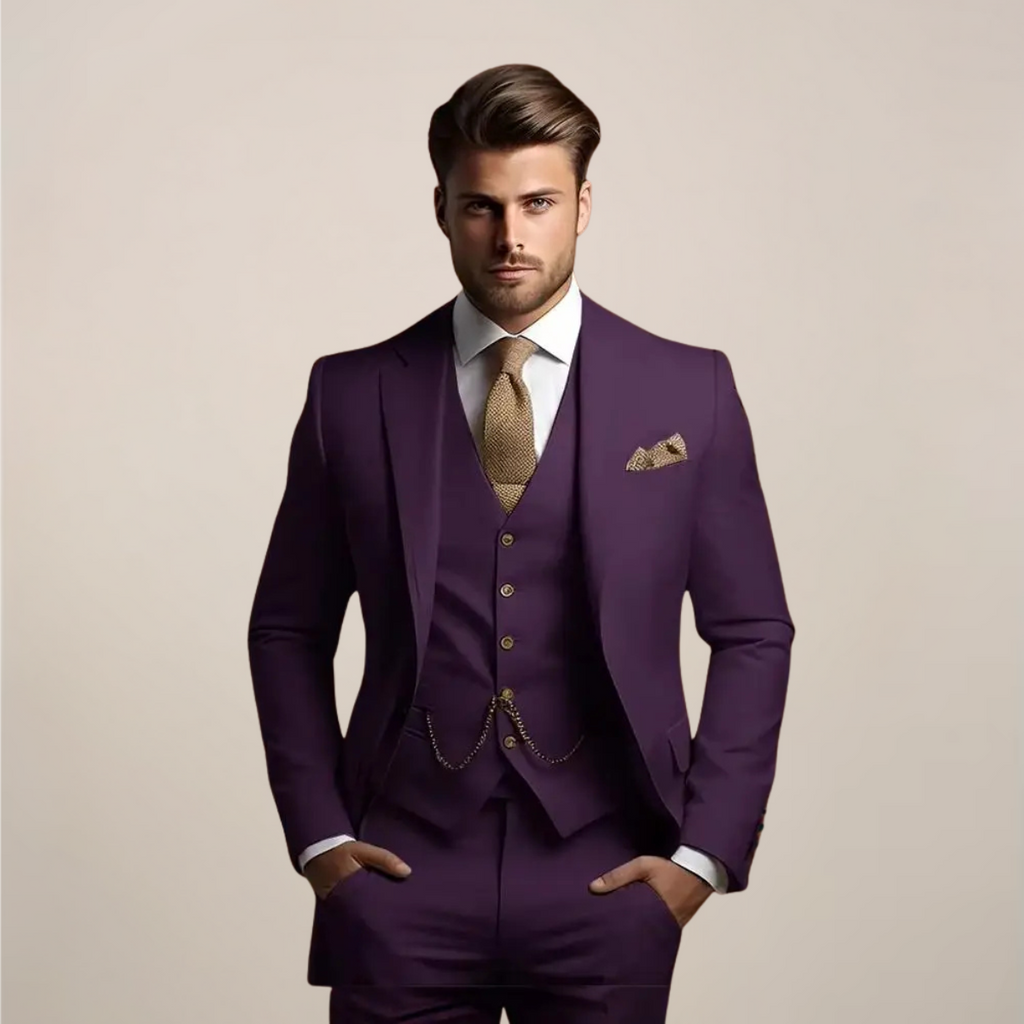 Herren Anzug Felix – Dreiteiliger Schnitt, atmungsaktiv, Hochzeit
