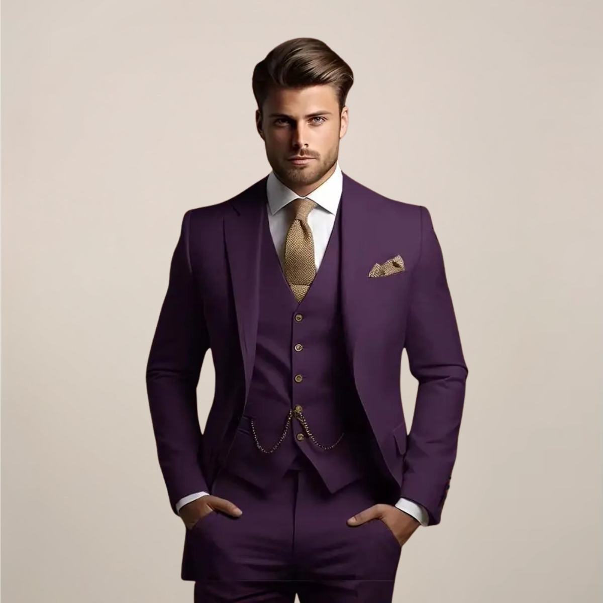 Herren Anzug Felix – Dreiteiliger Schnitt, atmungsaktiv, Hochzeit