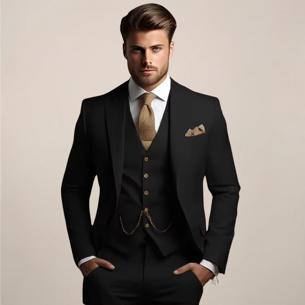 Herren Anzug Felix – Dreiteiliger Schnitt, atmungsaktiv, Hochzeit