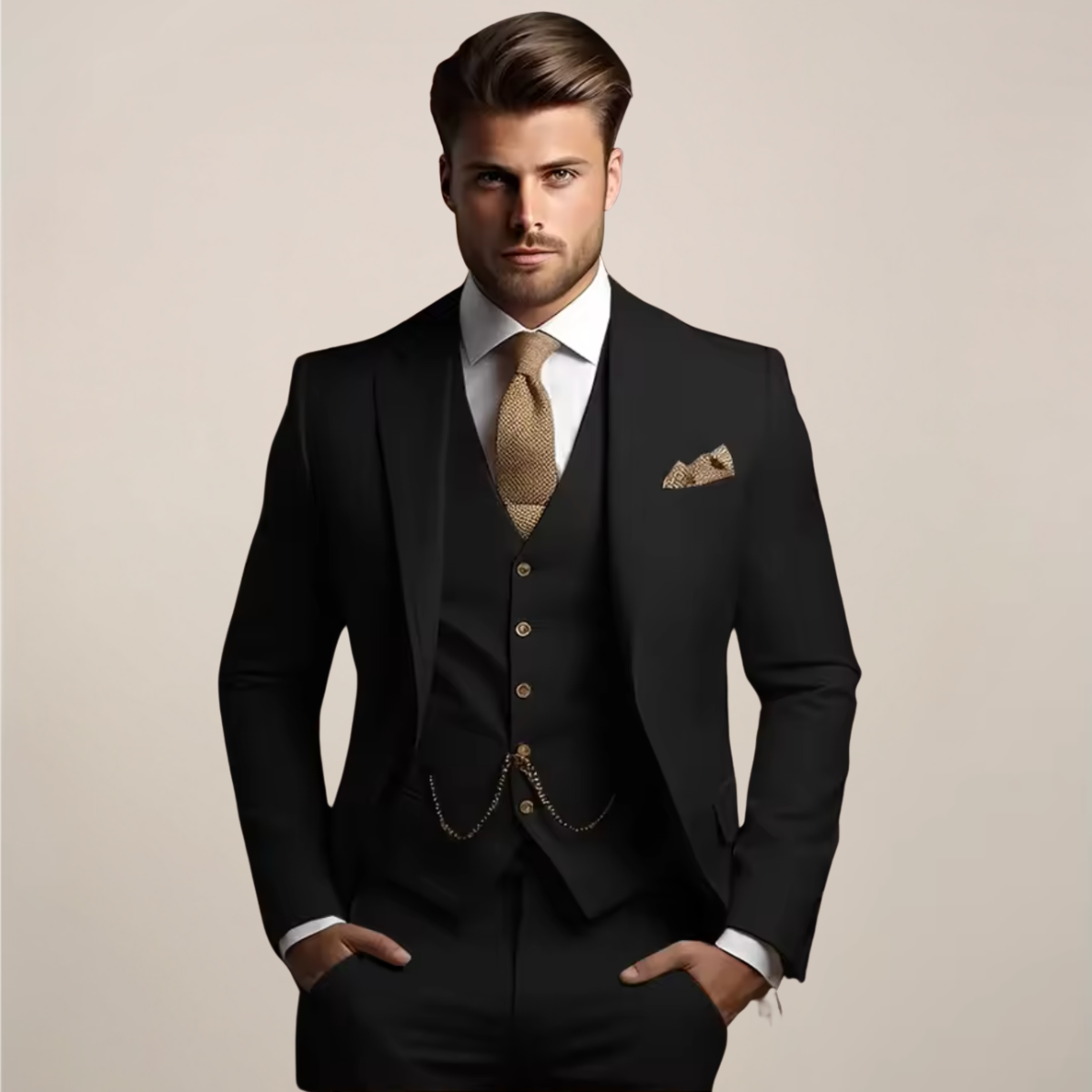 Herren Anzug Felix – Dreiteiliger Schnitt, atmungsaktiv, Hochzeit