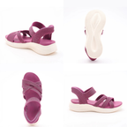 Damen Sandale Emma – Elastisch, gepolstert, Klettverschluss