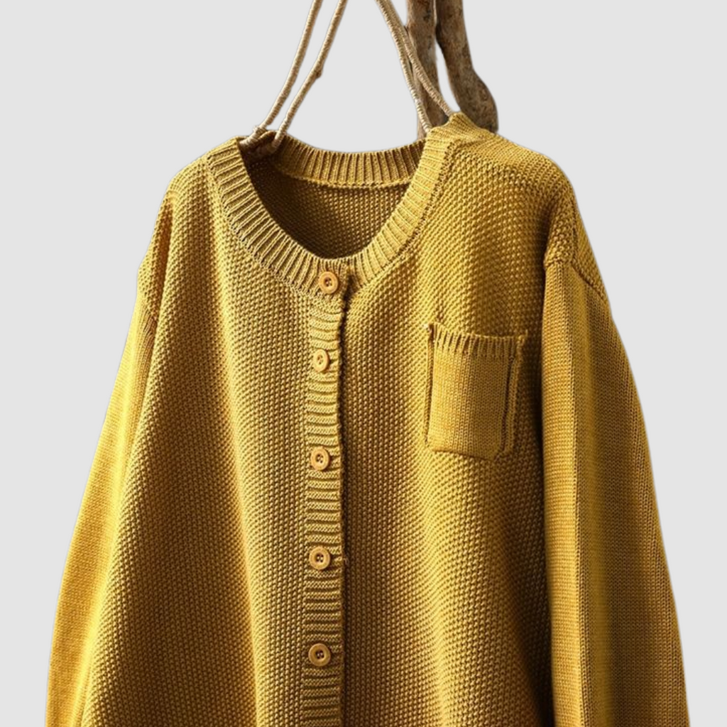 Damen Strickjacke Marlene – Gemütliches Strickmaterial, umhüllend