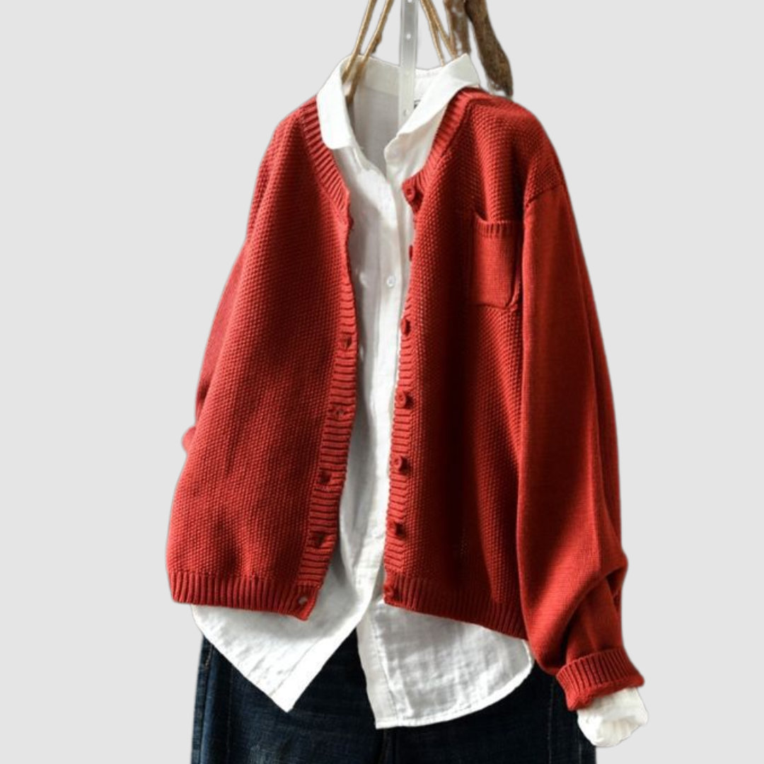 Damen Strickjacke Marlene – Gemütliches Strickmaterial, umhüllend