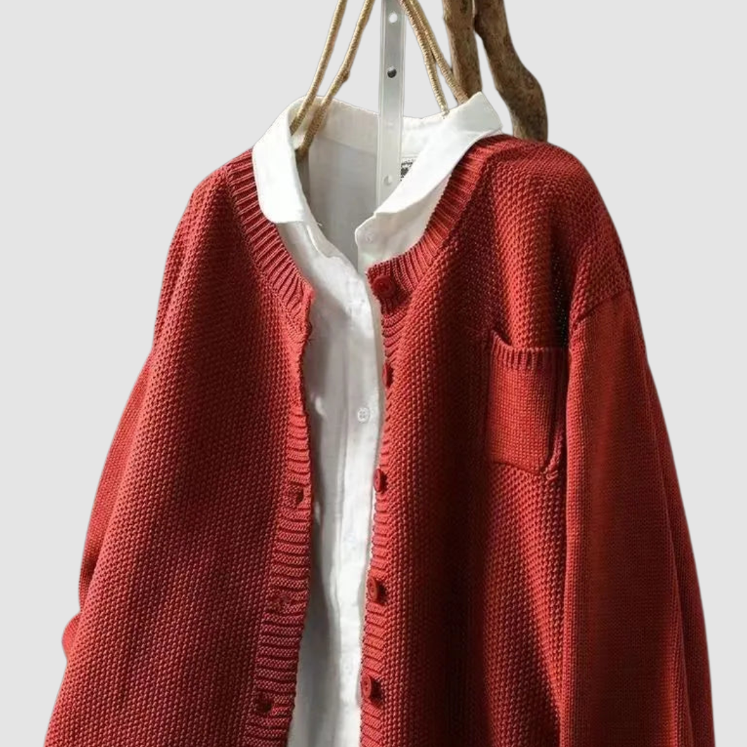 Damen Strickjacke Marlene – Gemütliches Strickmaterial, umhüllend