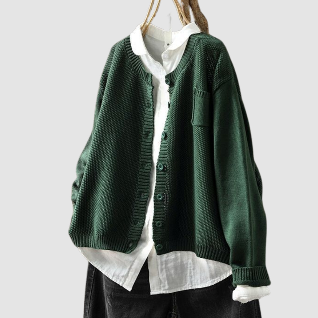 Damen Strickjacke Marlene – Gemütliches Strickmaterial, umhüllend