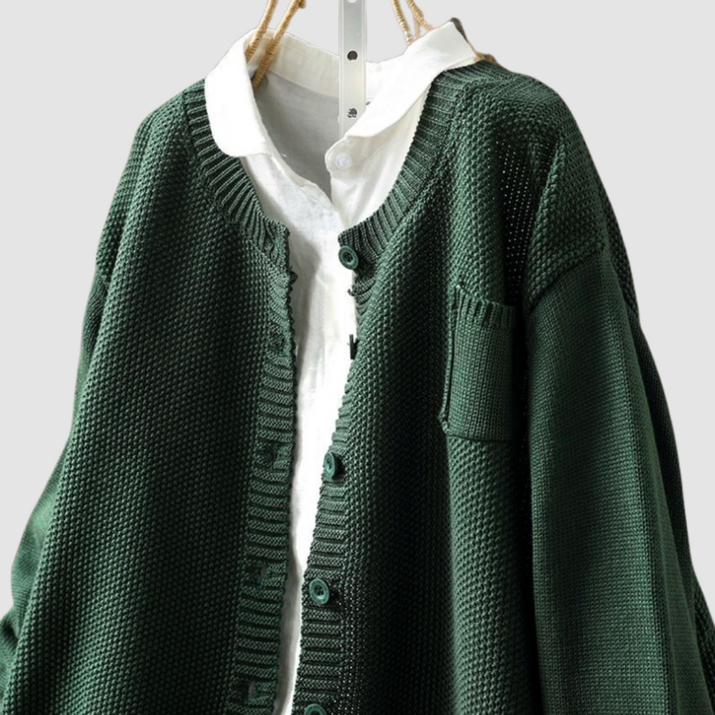 Damen Strickjacke Marlene – Gemütliches Strickmaterial, umhüllend
