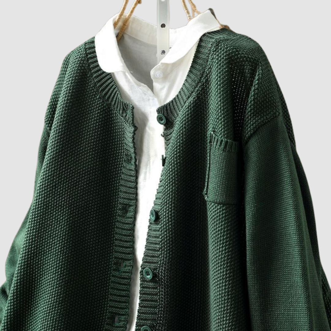 Damen Strickjacke Marlene – Gemütliches Strickmaterial, umhüllend