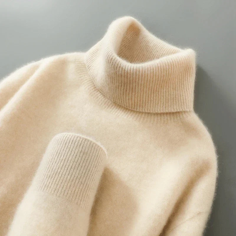 Damen Rollkragenpullover Emma – Relaxed Fit Wollmischung