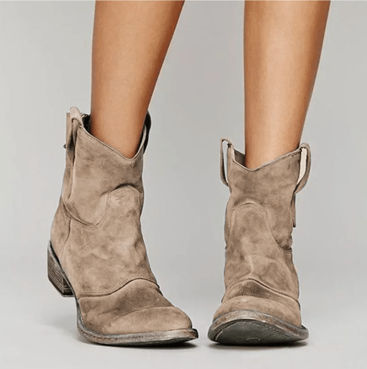 Damen Stiefelette Lena – Antik-Wildleder, Blockabsatz, elegant