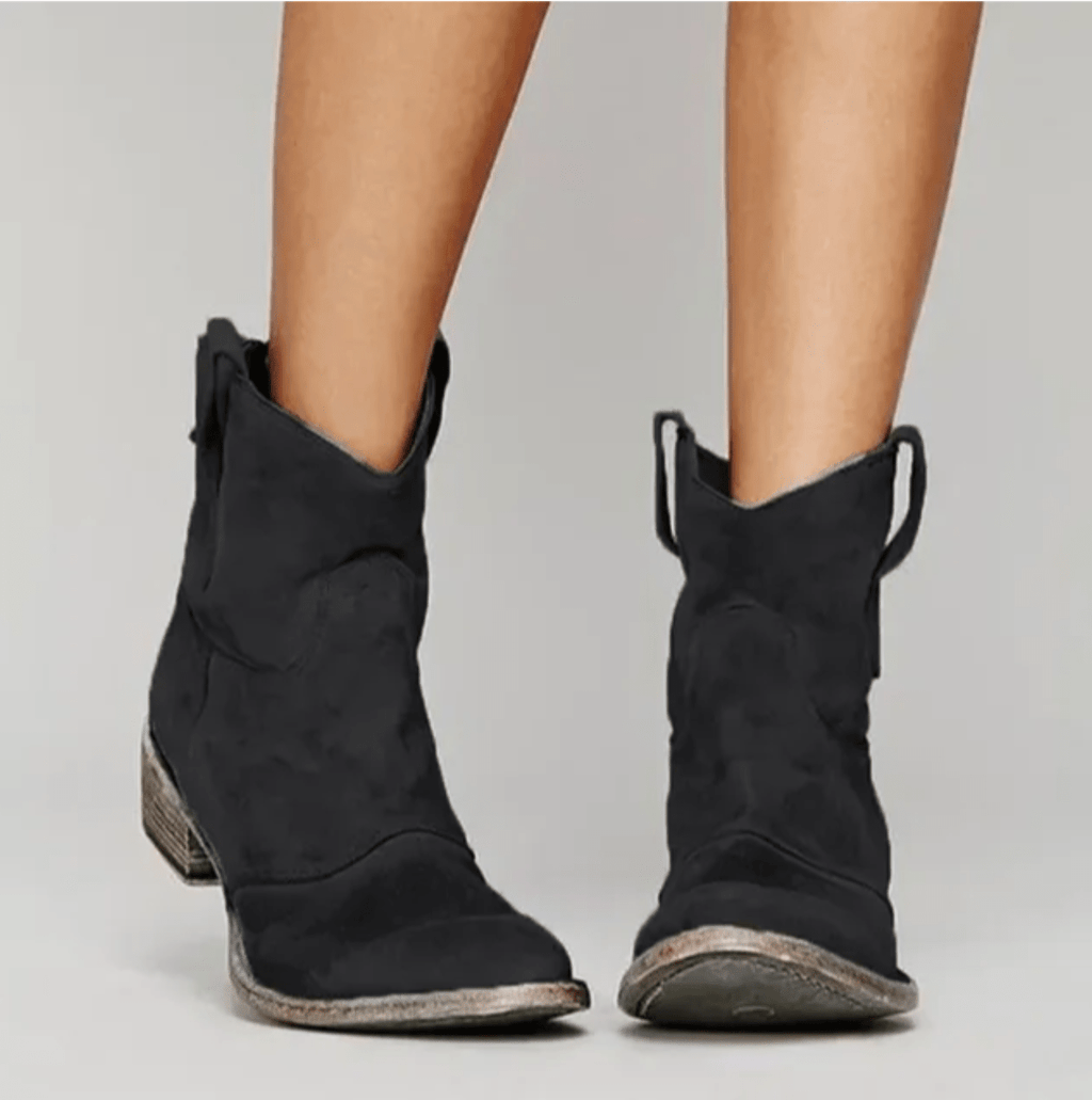 Damen Stiefelette Lena – Antik-Wildleder, Blockabsatz, elegant