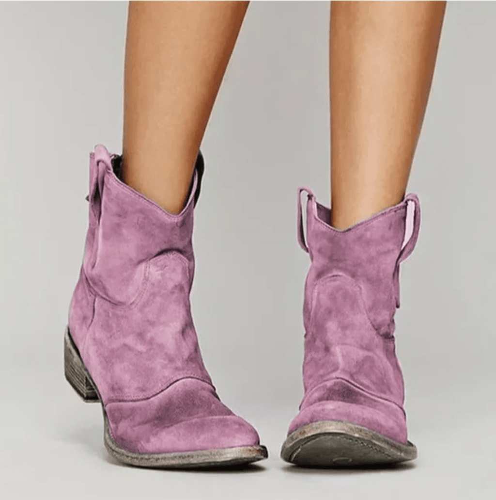 Damen Stiefelette Lena – Antik-Wildleder, Blockabsatz, elegant